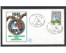1981 - LOTTO/6735ZA - REPUBBLICA - DISABILI - FDC 1981 - LOTTO/6735ZA - REPUBBLICA - DISABILI - FDC