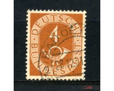 1951 - GERMANIA - 4p.BRUN0 GIALLO CORNO DI POSTA - USATO - LOTTO/30763 1951 - GERMANIA - 4p.BRUN0 GIALLO CORNO DI POSTA - USATO - LOTTO/30763