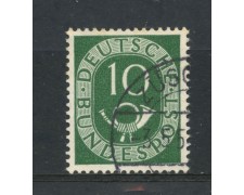 1951 - GERMANIA - 10p. VERDE CORNO DI POSTA - USATO - LOTTO/30766 1951 - GERMANIA - 10p. VERDE CORNO DI POSTA - USATO - LOTTO/30766