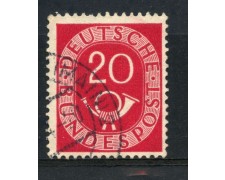1951 - GERMANIA - 20p. ROSSO CORNO DI POSTA - USATO - LOTTO/30768 1951 - GERMANIA - 20p. ROSSO CORNO DI POSTA - USATO - LOTTO/30768