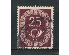 1951 - GERMANIA - 25p. BRUNO LILLA CORNO DI POSTA - USATO - LOTTO/30769 1951 - GERMANIA - 25p. BRUNO LILLA CORNO DI POSTA - USATO - LOTTO/30769