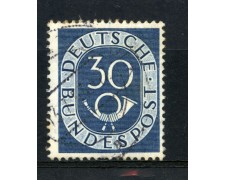 1951 - GERMANIA - 30p.AZZURRO GRIGIO CORNO DI POSTA - USATO - LOTTO/30770 1951 - GERMANIA - 30p.AZZURRO GRIGIO CORNO DI POSTA - USATO - LOTTO/30770