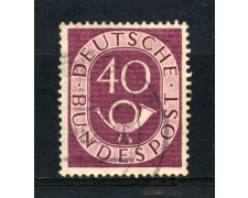 1951 - GERMANIA - 40p. MALVA CORNO DI POSTA - USATO - LOTTO/30771 1951 - GERMANIA - 40p. MALVA CORNO DI POSTA - USATO - LOTTO/30771