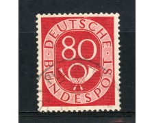 1951 - GERMANIA - 80p. CARMINIO CORNO DI POSTA - USATO - LOTTO/30774 1951 - GERMANIA - 80p. CARMINIO CORNO DI POSTA - USATO - LOTTO/30774