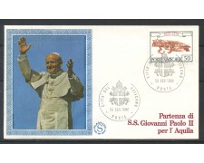 1980 - CITTA' DEL VATICANO - BUSTA - PARTENZA DEL PAPA PER L'AQUILA - LOTTO/31749 1980 - CITTA' DEL VATICANO - BUSTA - PARTENZA DEL PAPA PER L'AQUILA - LOTTO/31749