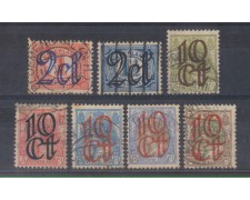 1923 - LOTTO/8639U - OLANDA - SOPRASTAMPATI 7v. - USATI 1923 - LOTTO/8639U - OLANDA - SOPRASTAMPATI 7v. - USATI