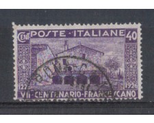 1926 - LOTTO/REG194U - REGNO - 40c. SAN. FRANCESCO - USATO 1926 - LOTTO/REG194U - REGNO - 40c. SAN. FRANCESCO - USATO