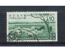 1936 - LOTTO/REG398U - REGNO - 10c. BIMILLENARIO ORAZIO - USATO 1936 - LOTTO/REG398U - REGNO - 10c. BIMILLENARIO ORAZIO - USATO
