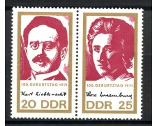 1971 - GERMANIA DDR - KARL LIEBKNECHT E ROSA LUXEMBURG 2v. - NUOVI - LOTTO/36393 1971 - GERMANIA DDR - KARL LIEBKNECHT E ROSA LUXEMBURG 2v. - NUOVI - LOTTO/36393