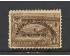 1946 - ALBANIA - 40q.  BRUNO  PROCLAMAZIONE  REPUBBLICA - USATO - LOTTO/31809