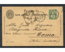 1901 - SVIZZERA - CARTOLINA POSTALE PER L'ITALIA CON AFFRANCATURA AGGIUNTA - LOTTO/31827 1901 - SVIZZERA - CARTOLINA POSTALE PER L'ITALIA CON AFFRANCATURA AGGIUNTA - LOTTO/31827