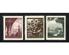 1952 - JUGOSLAVIA - DECENNALE MARINA DA GUERRA 3v. - NUOVI - LOTTO/33779