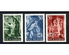 1953 - JUGOSLAVIA - AFFRESCHI DI MONASTERI SERBI 3v. - NUOVI - LOTTO/33782