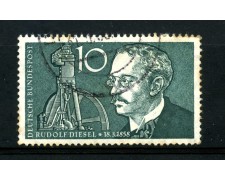 1958 - GERMANIA FEDERALE - 10p. RUDOLF DIESEL - USATO - LOTTO/30825U