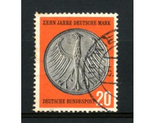 1958 - GERMANIA FEDERALE - 20p. ANNIVERSARIO MARCO TEDESCO - USATO - LOTTO/30830U