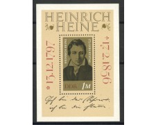 1972 - GERMANIA DDR - HEINRICH HEINE - FOGLIETTO NUOVO - LOTTO/36447 1972 - GERMANIA DDR - HEINRICH HEINE - FOGLIETTO NUOVO - LOTTO/36447