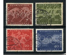 1960 -GERMANIA FEDERALE - OLIMPIADI DI ROMA 4v. - USATI - LOTTO/30853U 1960 -GERMANIA FEDERALE - OLIMPIADI DI ROMA 4v. - USATI - LOTTO/30853U