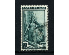 1955 - REPUBBLICA - LOTTO/48426C - 65 LIRE ITALIA AL LAVORO USATO 1955 - REPUBBLICA - LOTTO/48426C - 65 LIRE ITALIA AL LAVORO USATO
