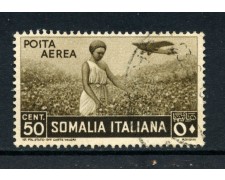 1936 - SOMALIA - 50c. POSTA AEREA PITTORICA - USATO - LOTTO/30209 1936 - SOMALIA - 50c. POSTA AEREA PITTORICA - USATO - LOTTO/30209