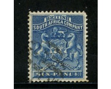 1890/91 - SUD AFRICA INGLESE - 6p. BLU STEMMA - USATO - LOTTO/29096 1890/91 - SUD AFRICA INGLESE - 6p. BLU STEMMA - USATO - LOTTO/29096