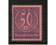 1922/23 - GERMANIA REICH SERVIZI - 50m. VIOLETTO SU ROSA - NUOVO - LOTTO/29263 1922/23 - GERMANIA REICH SERVIZI - 50m. VIOLETTO SU ROSA - NUOVO - LOTTO/29263
