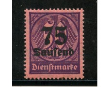 1923 - GERMANIA REICH SERVIZI - 75 su 50m. VIOLETTO SU ROSA - NUOVO - LOTTO/29265 1923 - GERMANIA REICH SERVIZI - 75 su 50m. VIOLETTO SU ROSA - NUOVO - LOTTO/29265