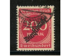 1923 - GERMANIA REICH SERVIZI - 200m. CARMINIO SOPRASTAMPATO - USATO - LOTTO/29270 1923 - GERMANIA REICH SERVIZI - 200m. CARMINIO SOPRASTAMPATO - USATO - LOTTO/29270