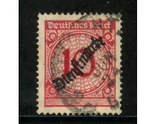 1923 - GERMANIA REICH SERVIZI - 10p. ROSSO SOPRASTAMPATO - USATO - LOTTO/29272 1923 - GERMANIA REICH SERVIZI - 10p. ROSSO SOPRASTAMPATO - USATO - LOTTO/29272