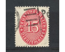1927/28 - GERMANIA REICH SERVIZI - 15p. VERMIGLIO CIFRA IN OVALE - USATO - LOTTO/29279 1927/28 - GERMANIA REICH SERVIZI - 15p. VERMIGLIO CIFRA IN OVALE - USATO - LOTTO/29279