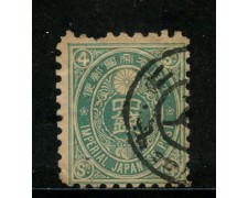 1876/77 - GIAPPONE - 4s. VERDE BLU - USATO - LOTTO/29644
