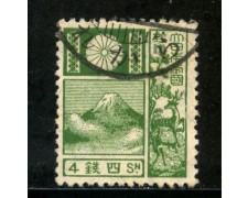 1922 - GIAPPONE - 4 s. VERDE - USATO - LOTTO/29699