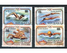 1983 - COSTA D'AVORIO - PREOLIMPICA NUOTO 4v. POSTA AEREA - USATI - LOTTO/29997 1983 - COSTA D'AVORIO - PREOLIMPICA NUOTO 4v. POSTA AEREA - USATI - LOTTO/29997