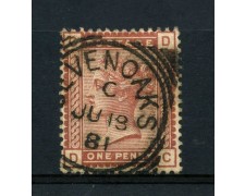 1880 - LOTTO/12299 - GRAN BRETAGNA - 1p. BRUNO ROSSO POS. CD - USATO 1880 - LOTTO/12299 - GRAN BRETAGNA - 1p. BRUNO ROSSO POS. CD - USATO