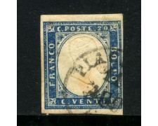 1861/63 - REGNO DI SARDEGNA - LOTTO/31951 - 20c. INDACO EFFIGIE USATO - 1861/63 - REGNO DI SARDEGNA - LOTTO/31951 - 20c. INDACO EFFIGIE USATO -