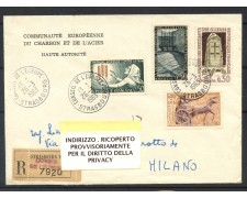 1963 - FRANCIA -  STRASBURGO BUSTA RACCOMANDATA PER MILANO - LOTTO/31969