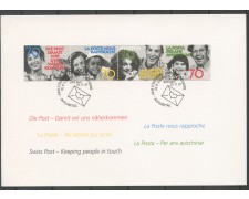 1997 - SVIZZERA - LOTTO/31983 - LA POSTA PER ESSERE PIU' VICINI - SERIE SU FOLDER FDC 1997 - SVIZZERA - LOTTO/31983 - LA POSTA PER ESSERE PIU' VICINI - SERIE SU FOLDER FDC