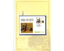 2002 - REPUBBLICA - PADRE PIO SANTO - FOLDER CON LAMINA D'ORO - LOTTO/24300 2002 - REPUBBLICA - PADRE PIO SANTO - FOLDER CON LAMINA D'ORO - LOTTO/24300
