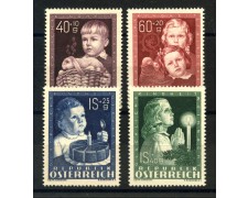 1949 - AUSTRIA - PRO OPERE INFANZIA 4 v. LINGUELLATI - LOTTO/34071