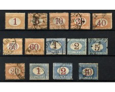 1870 - REGNO - LOTTO/47802 - INSIEME DI 14 FRANCOBOLLI SEGNATASSE 1870 - REGNO - LOTTO/47802 - INSIEME DI 14 FRANCOBOLLI SEGNATASSE