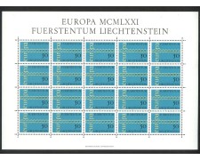 1971 - LIECHTENSTEIN - LOTTO/47827 - 50r. EUROPA MINIFOGLIO DI 20 FRANCOBOLLI NUOVO 1971 - LIECHTENSTEIN - LOTTO/47827 - 50r. EUROPA MINIFOGLIO DI 20 FRANCOBOLLI NUOVO