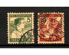 1915 - SVIZZERA - LOTTO/40641 - PRO JUVENTUTE 2v. - USATI 1915 - SVIZZERA - LOTTO/40641 - PRO JUVENTUTE 2v. - USATI