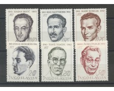 1968 - JUGOSLAVIA - PARTIGIANI JUGOSLAVI  6v. NUOVI - LOTTO/34755