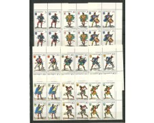 1973 - LOTTO/7947Q - SAN MARINO - BALESTRIERI 9v. - QUARTINE NUOVI