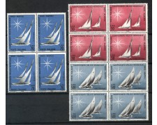 1965 - LOTTO/6438Q - REPUBBLICA - CAMPIONATO VELICO 3v. - QUARTINE - NUOVI 1965 - LOTTO/6438Q - REPUBBLICA - CAMPIONATO VELICO 3v. - QUARTINE - NUOVI