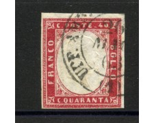 1862 - SARDEGNA - LOTTO/40341 - 40 cent. ROSSO CARMINIO - USATO 1862 - SARDEGNA - LOTTO/40341 - 40 cent. ROSSO CARMINIO - USATO
