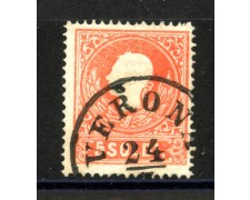 1859 - LOMBARDO VENETO - LOTTO/40563 - 5 SOLDI ROSSO - USATO VERONA 1859 - LOMBARDO VENETO - LOTTO/40563 - 5 SOLDI ROSSO - USATO VERONA