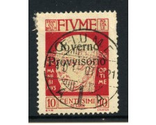 1921 - FIUME - LOTTO/43235A - 10 CENT. GOVERNO PROVVISORIO - USATO 1921 - FIUME - LOTTO/43235A - 10 CENT. GOVERNO PROVVISORIO - USATO