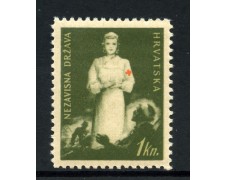 1942 - CROAZIA - 1Kn  FRANCOBOLLO DI BENEFICENZA - NUOVO - LOTTO/32583