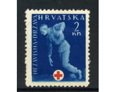 1943 - CROAZIA - 2 Kn FRANCOBOLLO DI BENEFICENZA - NUOVO - LOTTO/32584