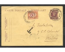 1923 - REGNO - LOTTO/4177 - CARTOLINA POSTALE DAL BELGIO TASSATA 1923 - REGNO - LOTTO/4177 - CARTOLINA POSTALE DAL BELGIO TASSATA